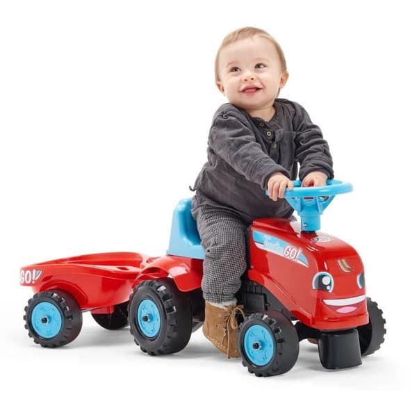 Transportør med anhænger - FALK - Traktor Go! - Fra 12 måneder - 100% Fremstillet i Frankrig - 40% genbrugsplast