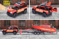 Miniatyrbild 5 av 6: Majorette Land Rover Brandbil med båt på släp