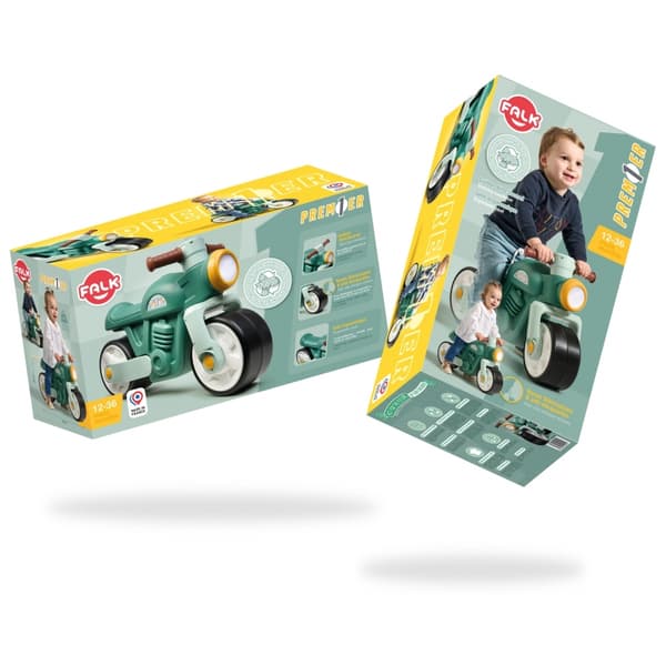 FALK Gåbil med Tysta Hjul – Motor Prem1er Retro Grön 12+
