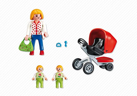 Playmobil City Life Mother with Twin Stroller