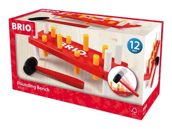 BRIO 30525 Pounding Bench - Red