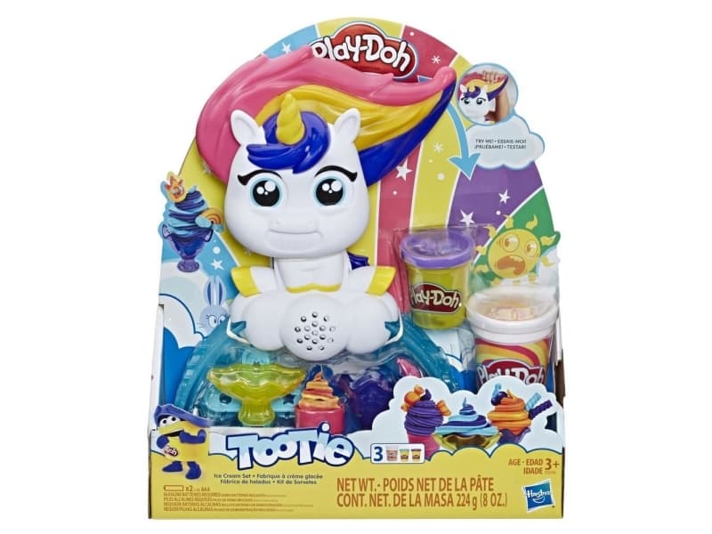 Play-Doh Tootie the Unicorn Ice Cream Set, Modellera, Multifärg, Barn, 3 färger, 224 g, 3 styck
