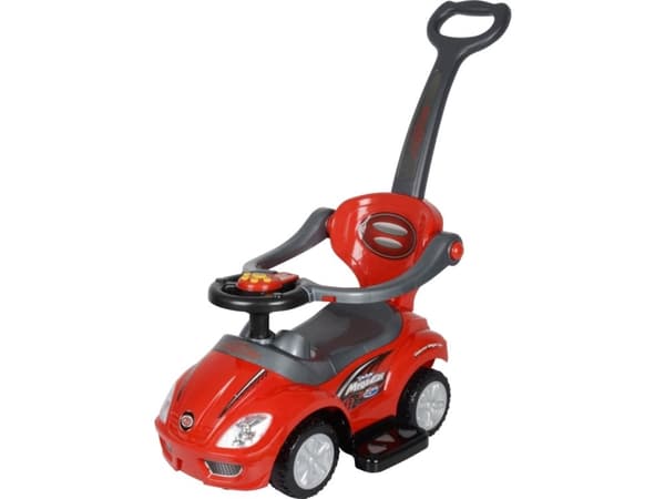 Multistore Ride-on, rullator, pusher 3in1 deluxe med musikkpanel (382-rød)