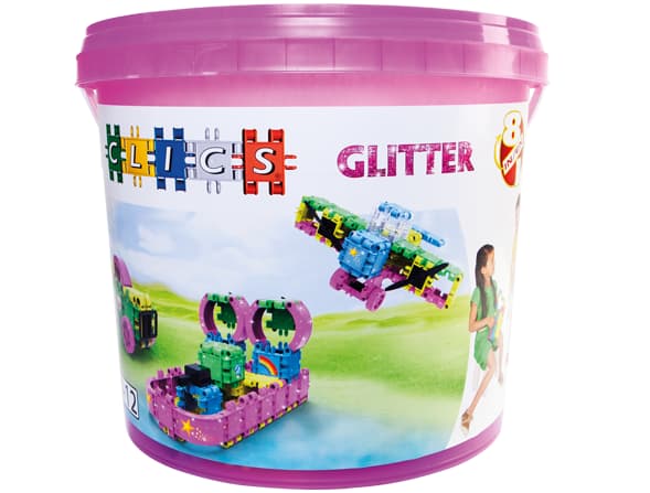 Clics Blocks - 8 in 1 ämpäri - Glitter CB-180