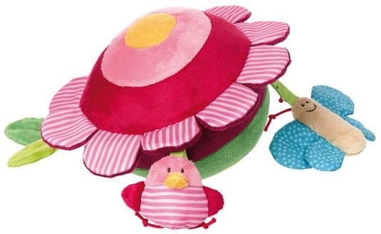 Sigikid - Aktiverende myk ball med nupper insekter i engen med en rangle (14 x 22 x 22 cm)