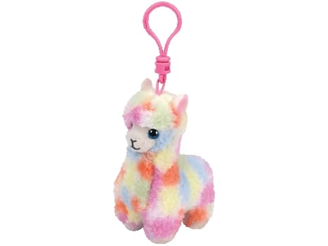 TY Beanie Boos nøkkelring fargerik lama Lola 8,5 cm (TY36601)