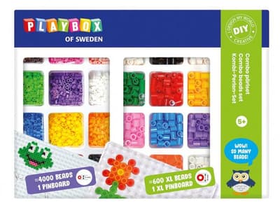 Pärlset midirörpärlor & XL-rörpärlor & pärlplattor (4000 st midi, 600 st XL, 2 st pärlplattor)