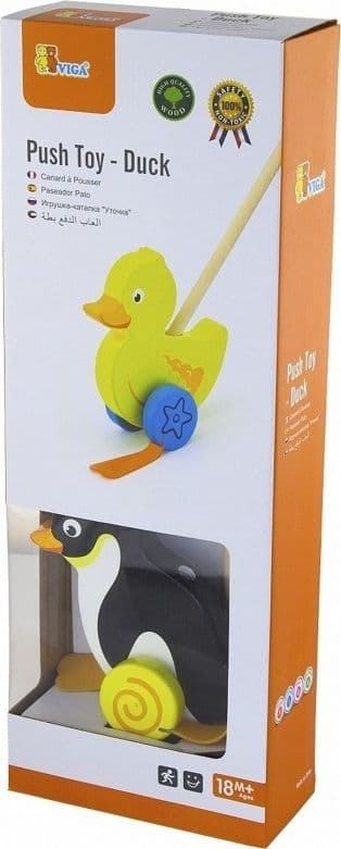 Viga Viga Toys Puinen pingviinin työntäjä
