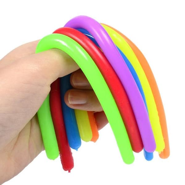 6-pak Stretchy Noodle String Neon Children Fidget Sensorisk legetøj - Blandede farver