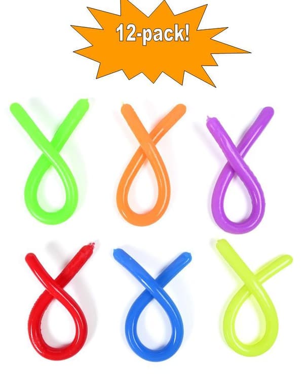 12-pak Stretchy Noodle String Neon Children Fidget Sensorisk legetøj - Blandede farver