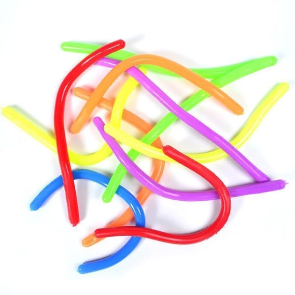 6-pak Stretchy Noodle String Neon Children Fidget Sensorisk legetøj - Blandede farver