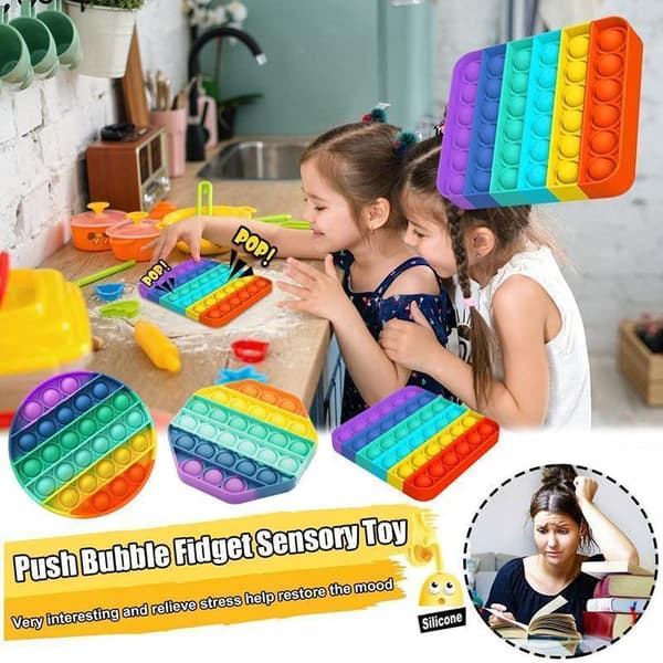 Pop It Fidget Toy Original - Octagon Rainbow - CE-hyväksytty
