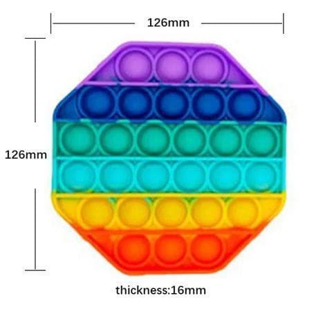 Pop It Fidget Toy Original - Octagon Rainbow - CE-hyväksytty