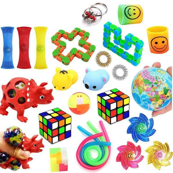 Favor 24kpl Fidget Set -paketti lapsille Pop it stressipallo