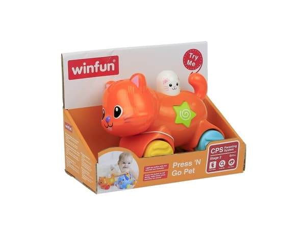 Smily Play Push &amp; Go Husdjur Orange Katt (000734)