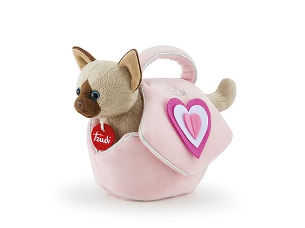 Trudi Kitty in pink bag with hearts, Katt