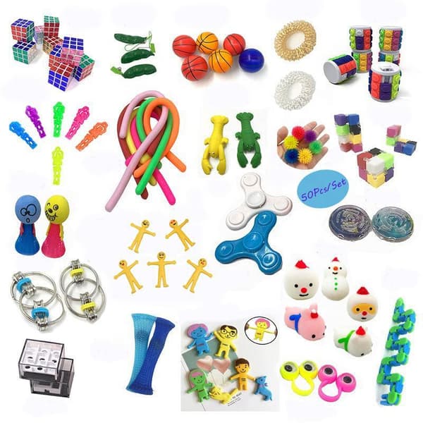 50 stk Fidget Pop it legetøjspakke til børn og voksne