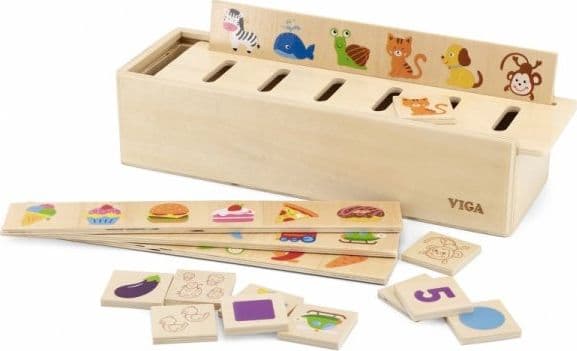 Viga Toys VIGA Sorteringsspel i trä för barn Djur Frukt Grönsaker