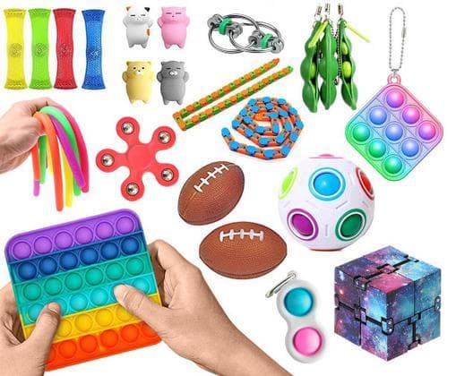New PRO 26 stk Fidget Pop it legetøjspakke til børn og voksne