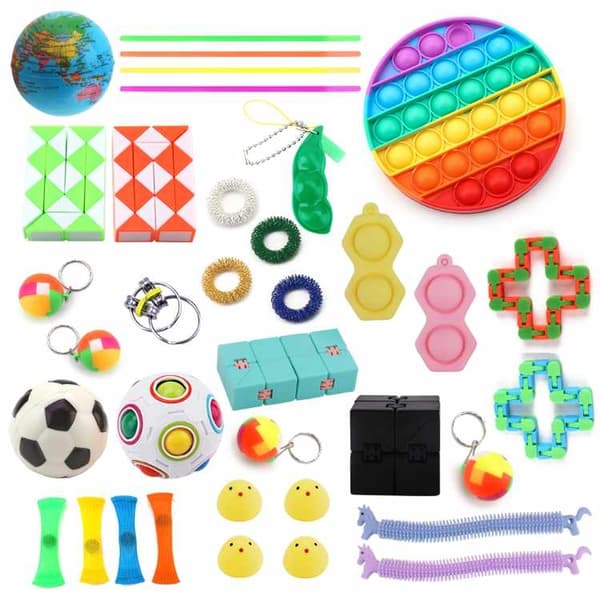 Fidget Toys - Legetøjspakke til voksne og børn - 36 stykker Rainbow Pop Circle