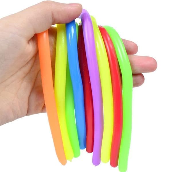 12-pak Stretchy Noodle String Neon Children Fidget Sensorisk legetøj - Blandede farver