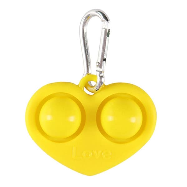 Slittåligt Hjärta Fidget Toy Pop It Simple Dimple Gul