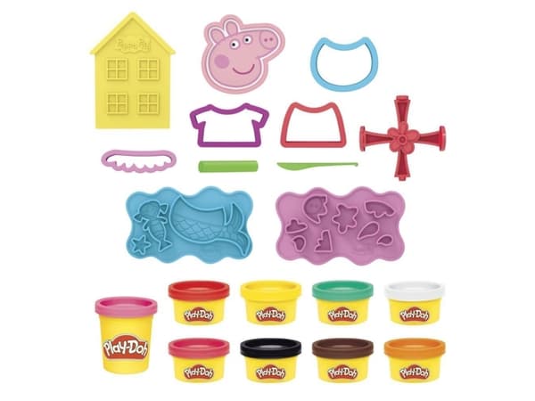 Hasbro Peppa Pig Stylin Set, Glitter-muovailuvahasetti, muovailuveitsi, muovailumuotti, maalaustela, leima, Poika/Tyttö, 3 vuotta