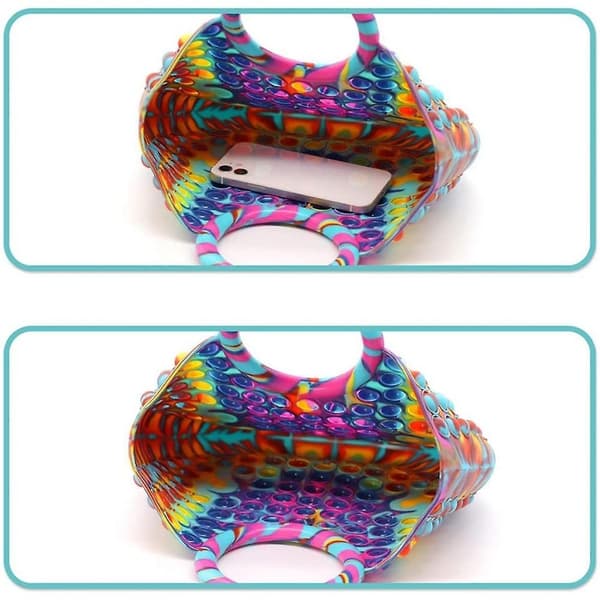 MEGA Handväska - Pop it Fidget Toy, leksak, Stress Relief Toy - Flerfärgad