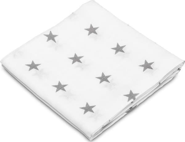 Sensillo MUSLIN DIAMOND 70X80 CM STJERNER GRÅ 093/3677
