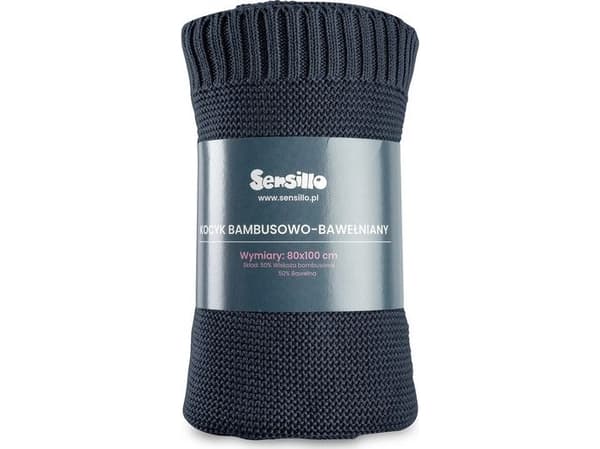 Sensillo BAMBU-BOMULLSTEPE 80X100 CM MARINEBLÅ