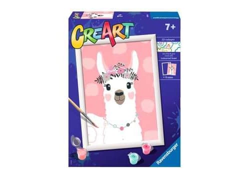 Ravensburger CreArt No Drama Llama, Färg ingår, pojke/flicka, Färg efter nummer set