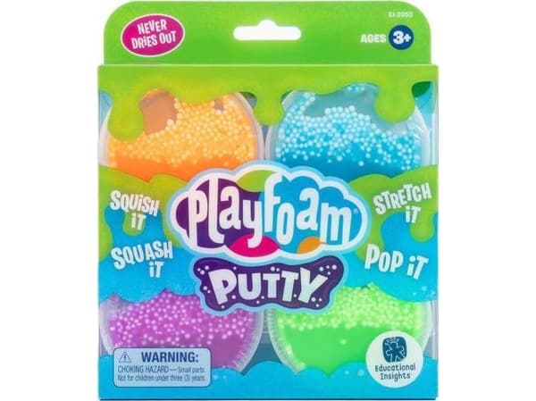 Learning Resources Playfoam, Masa piankowa, Putty,  4 kolorów