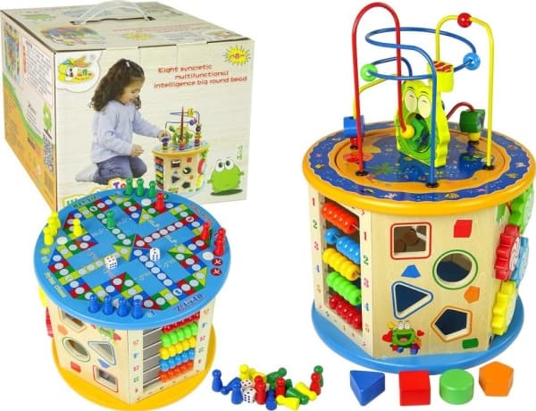 LeanToys Educational Wooden Cube Sorter Labyrinth Counting Game Chinese Spawn -lukupeli