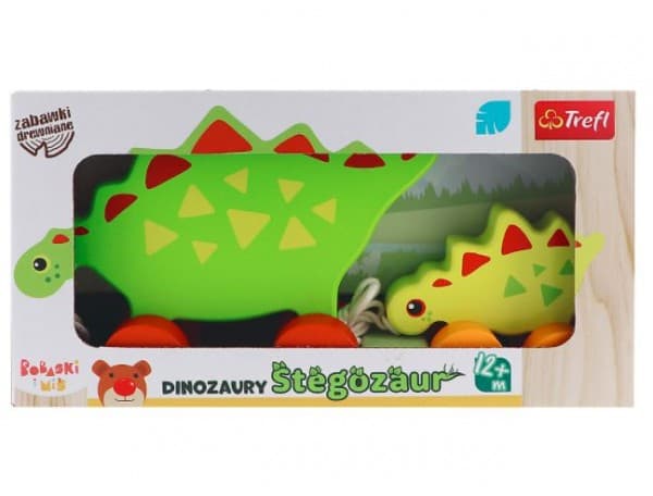 Trefl Wooden toy - Stegosaurus. Babaski and Teddy Bear 61593 Trefl