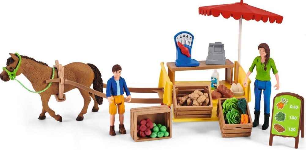 Schleich Farm World - Mobilt gårdsställ - Leksaksfigurset - Barnleksaker för pojkar och flickor - 3 till 8 år - 27 delar