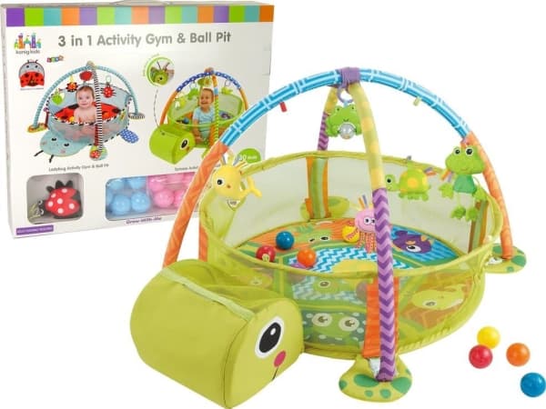 Lean Toys oppimismatto, jossa on kilpikonnapallot vauvalle