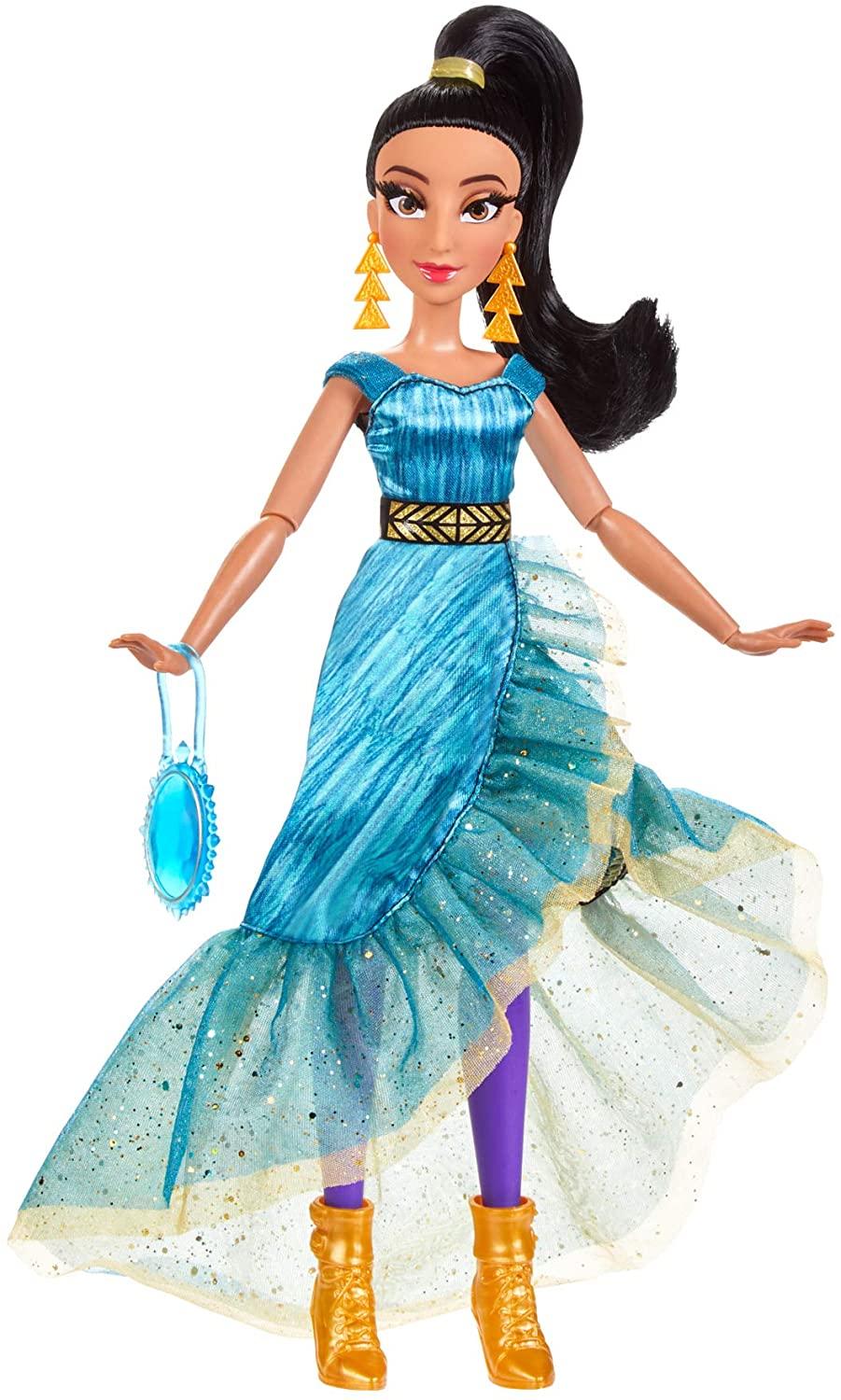 Disney Princess Style Series Jasmine modedocka, modern klänning i fullängd, örhängen, handväska och skor