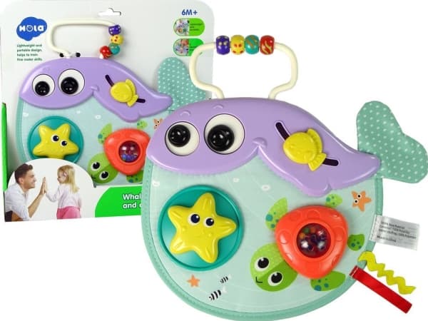 LeanToys Baby Whale Skallra Former Blixtlås Pärlor