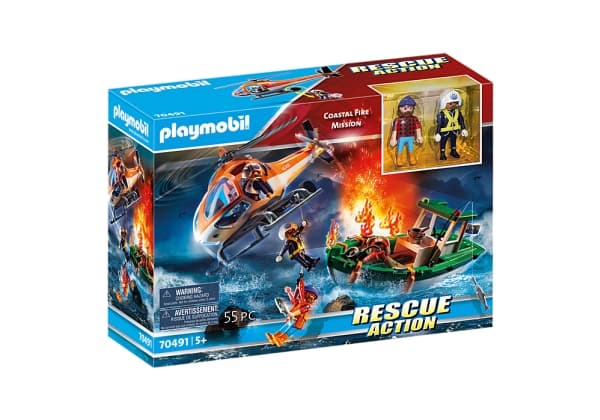 Playmobil Rescue Action Coastal Fire Mission, Lekefigursett, 5 år, 55 stykker
