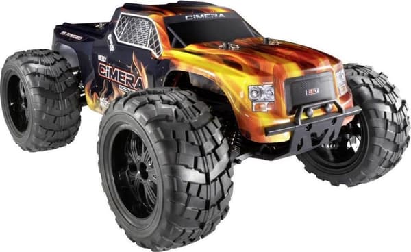 Reely Cimera Black Brushless 1:10 RC Car Electric Monster Truck 4WD 100% RTR 2,4 GHz Inkl. batteri og oplader