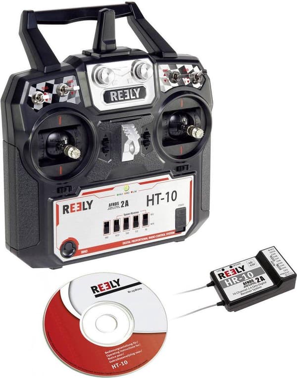 Reely HT-10 RC håndsender 2,4 GHz Antal kanaler: 10 Inkl. modtager
