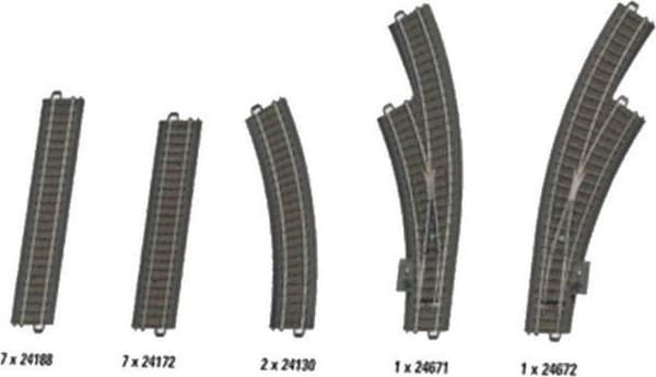 Märklin H0 C Sporforlængersæt C1 Togsæt - 24900
