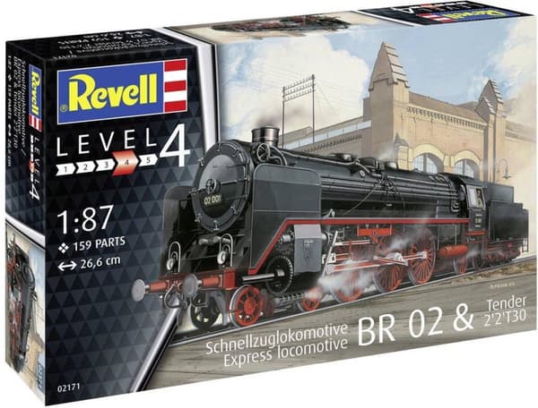 1:87 Revell 02171 Expresslok BR 02 & Tender 2'2'T30 Plastsats