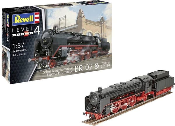 1:87 Revell 02171 Expresslok BR 02 & Tender 2'2'T30 Plastsats
