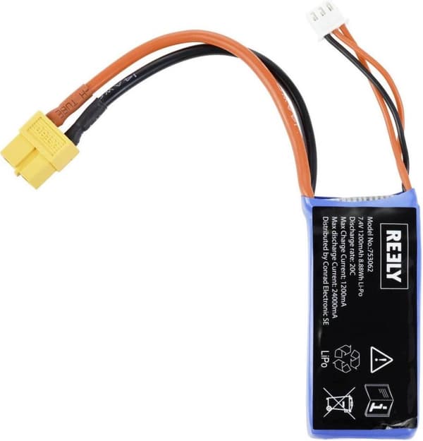 Reely reservedelsbatteri Velegnet til model: Glider Mini Hawk (2356861)