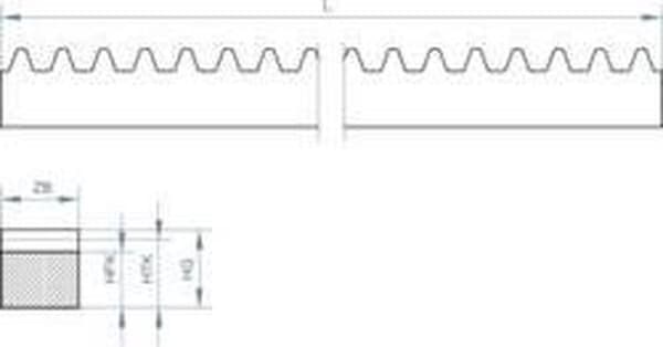 Reely Polyacetal rack typ Modul: 0,5 (lxbxh) 250 x 4 x 4,5 mm