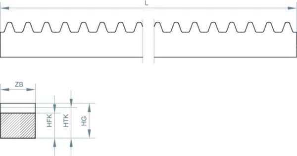 Reely Polyacetal rack typ Modul: 0,5 (lxbxh) 250 x 4 x 4,5 mm