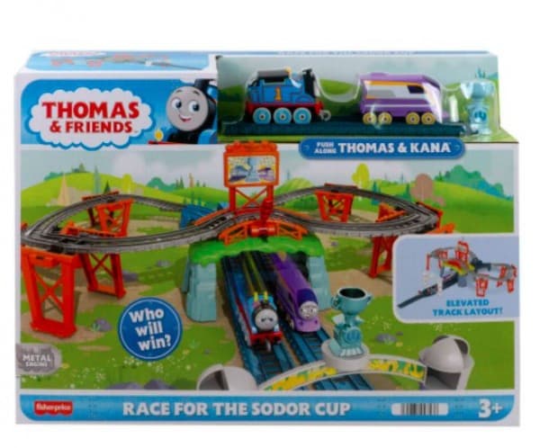 Thomas & Friends Race for the Sodor Cup Set, Racingkjøretøy og banesett, 3 år, Plast, Flerfarget