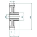 Pikkukuva 2 / 4: Reely Polyacetal Spur Gear Module Tyyppi: 1.0 Reiän Ø: 4 mm Hampaiden lukumäärä: 20 (SH1020HF)
