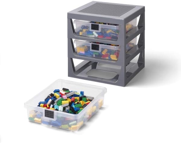 Room Copenhagen LEGO drawer shelf set of 3, storage box (grey)